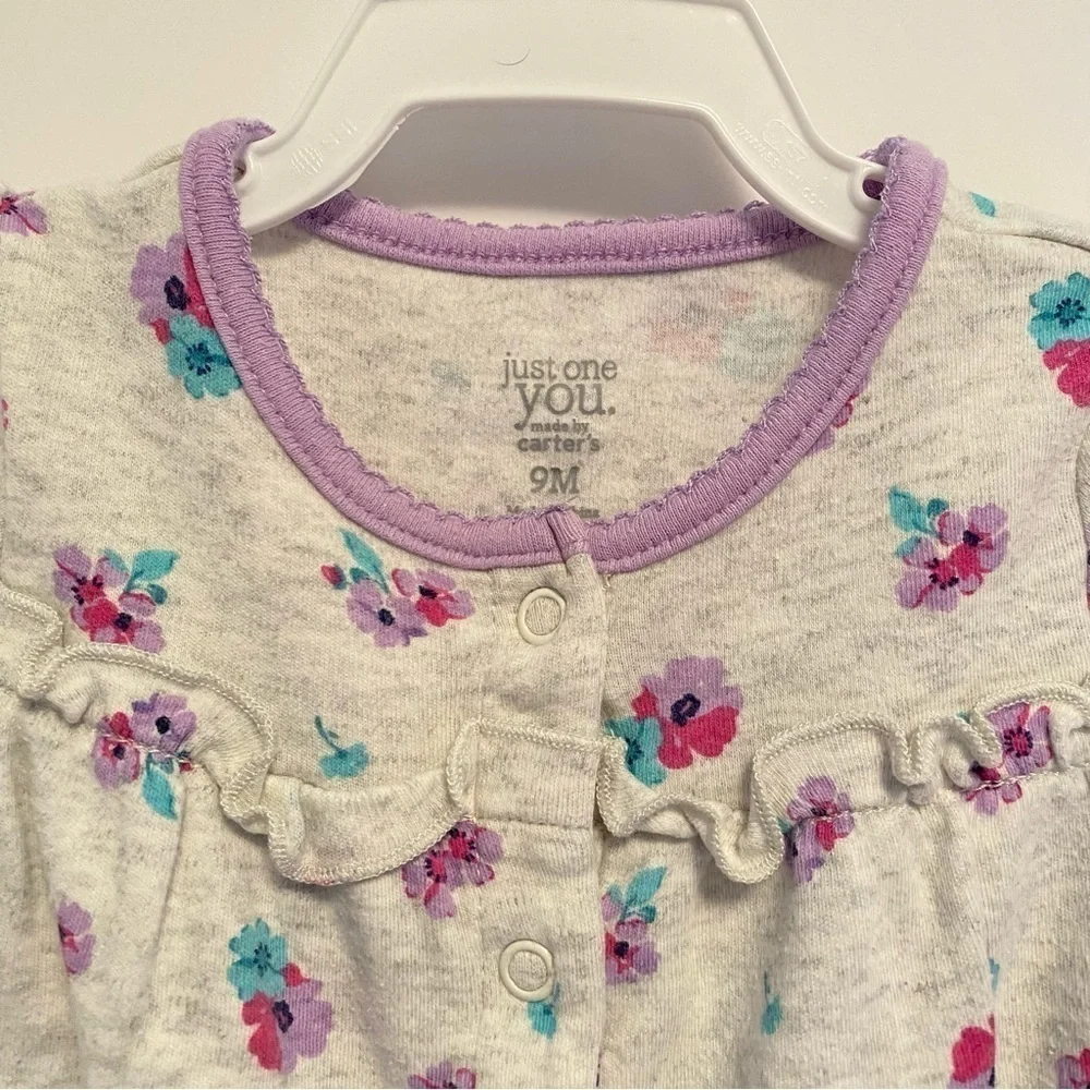 Carter's Baby Girl Infant Cotton Footie PJs 4 Pairs Size 9 Months